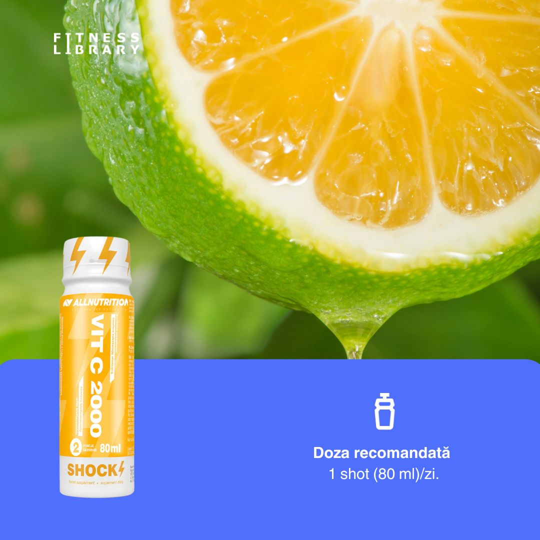 Imunitate și energie cu 2000mg Vitamină C și extract de grapefruit. ALLNUTRITION Vit C 2000 Shock Shot - prospețime pură!
