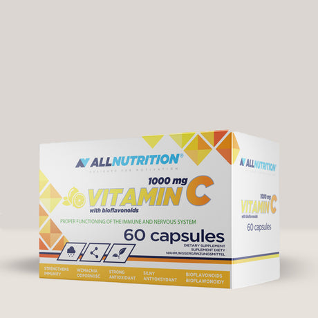 Imagine cu suplimentul alimentar Vitamin C 1000mg & Bioflavonoids de la ALLNUTRITION, 60 de capsule.