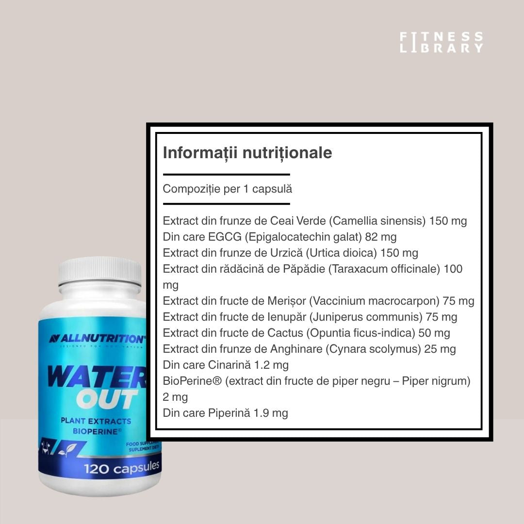 Siluetă ideală cu Diuretic Natural ALLNUTRITION® și BioPerine®. Elimină excesul de apă, dezvăluie un corp sculptat.