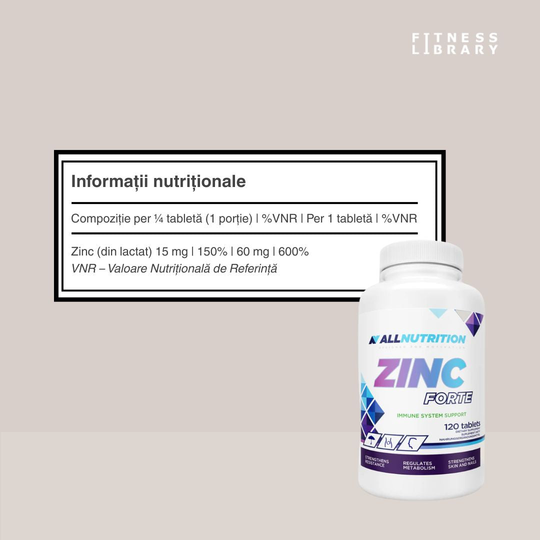 Imunitate puternică, vitalitate sporită. Zinc Forte ALLNUTRITION: sănătate radiantă, zi de zi.
