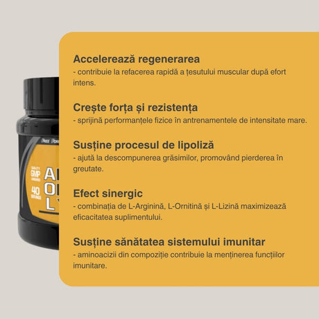 AOL: Aminoacizi esențiali pentru regenerare musculară profundă și vitalitate sporită. VITABOLIC.