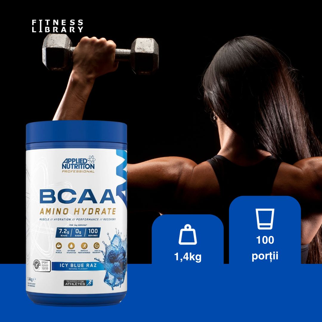 Recuperare musculară rapidă și hidratare cu BCAA Amino-Hydrate. Atinge performanța maximă.