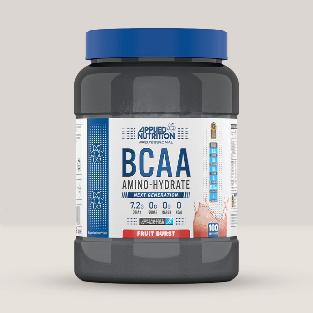 Imagine cu suplimentul de aminoacizi BCAA (Amino-Hydrate) de la APPLIED NUTRITION, 1.4kg, 100 de serviri. Fruit burst aroma.