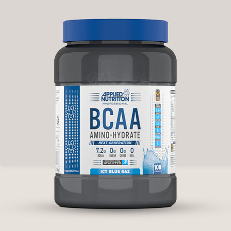 Imagine cu suplimentul de aminoacizi BCAA (Amino-Hydrate) de la APPLIED NUTRITION, 1.4kg, 100 de serviri. Icy blue raz aroma.