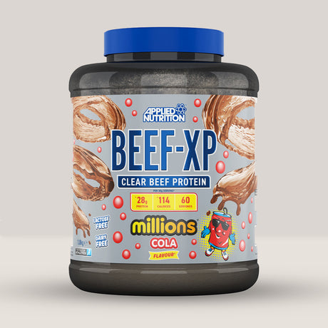 Cutie de APPLIED NUTRITION BEEF-XP Clear Hydrolysed Beef Protein, 1.8kg cu aromă de cola.