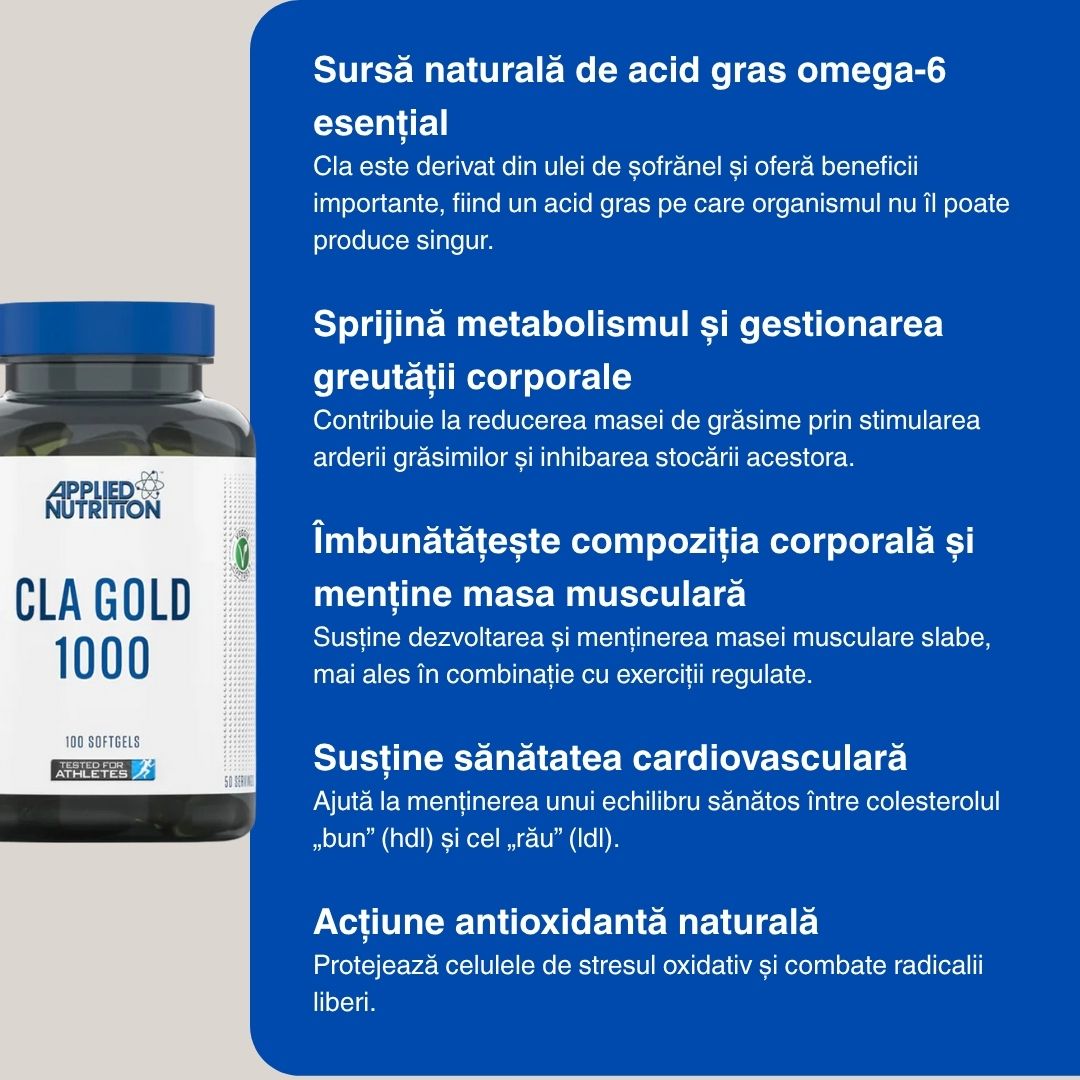 Siluetă ideală cu CLA Gold 1000. Eleganță și forță.