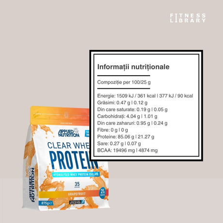 Recuperare rapidă și siluetă sculptată cu Clear Whey de la Applied Nutrition. Gust delicat, performanță maximă.