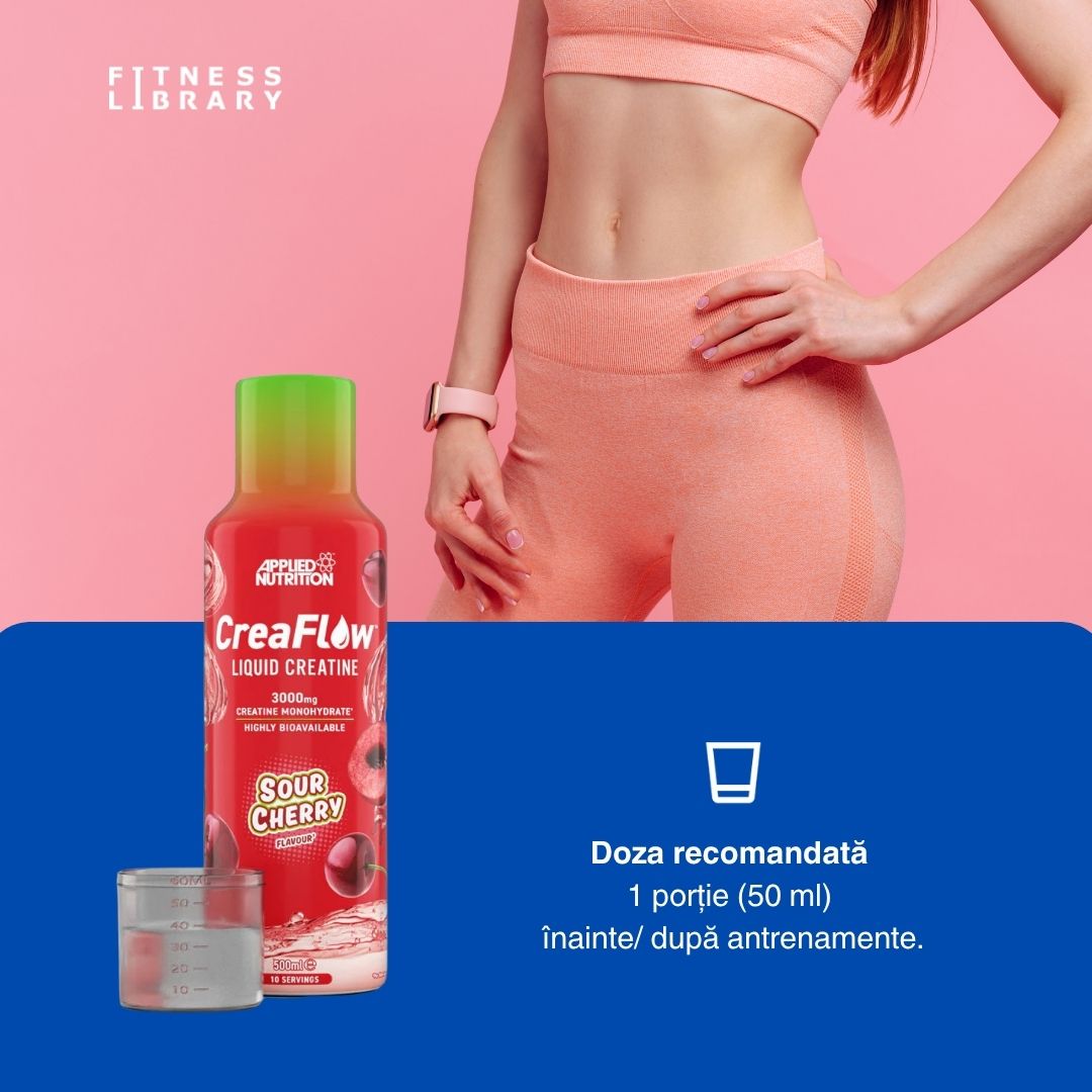 Creatină lichidă CreaFlow™: Putere explozivă, performanță de neegalat.