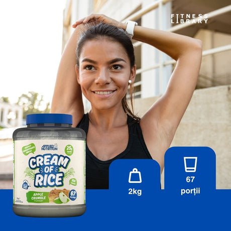 Energie constantă și regenerare profundă cu Cream of Rice de la Applied Nutrition. Vitalitate pentru o viață activă.