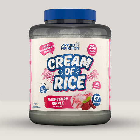 Energie constantă, regenerare rapidă cu Cream of Rice Zmeură de la Applied Nutrition. Atinge-ți obiectivele cu eleganță.