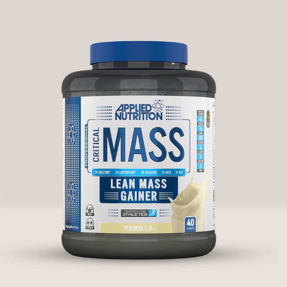 Creștere musculară și recuperare rapidă cu Critical Mass de la Applied Nutrition. Transformă-te!