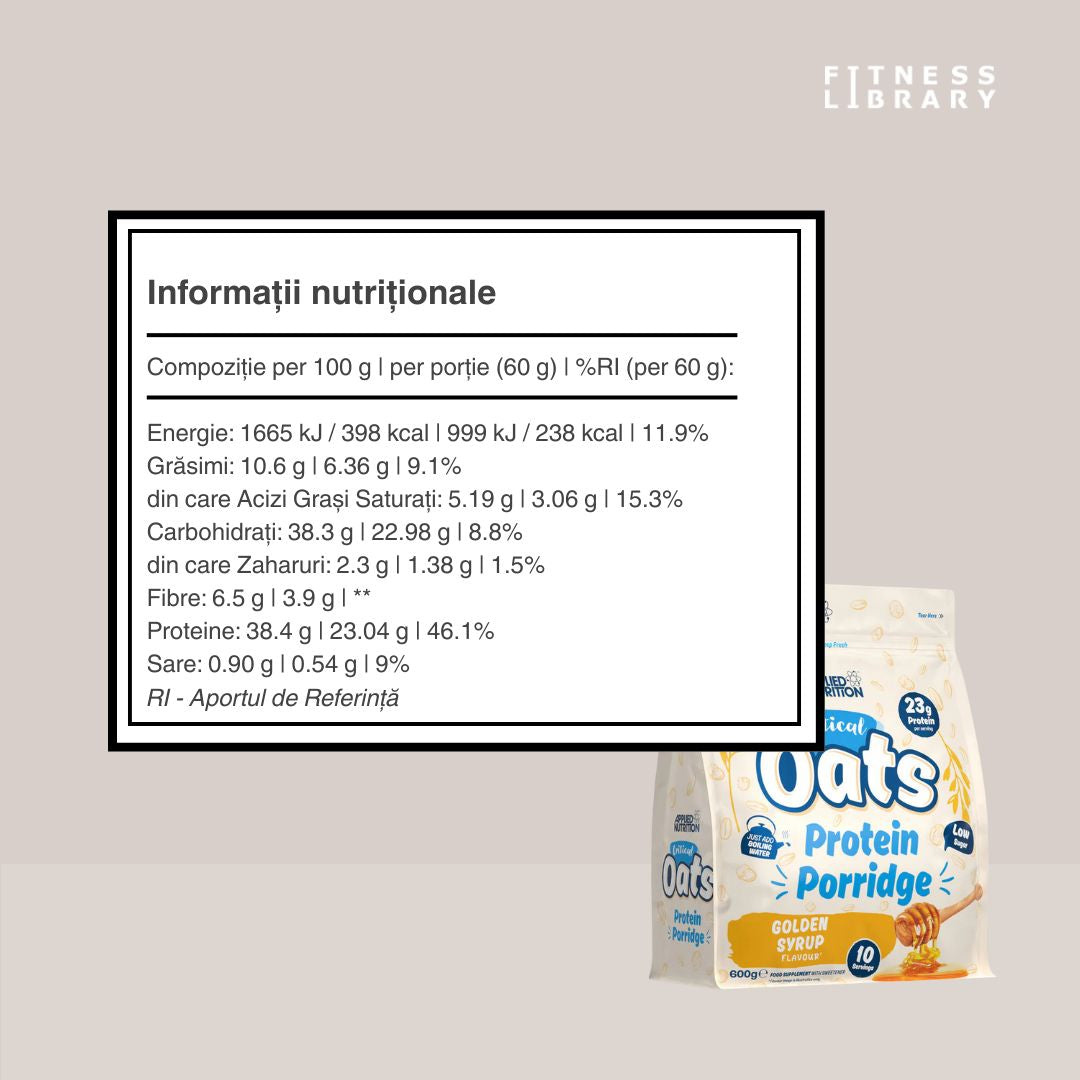 Terci proteic Critical Oats: energie susținută, recuperare musculară optimă. Mic dejun perfect pentru performanță maximă.