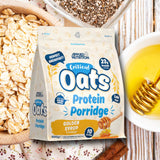 Energie și vitalitate toată ziua cu terciul proteic Critical Oats. Performanță optimă, gust delicios.