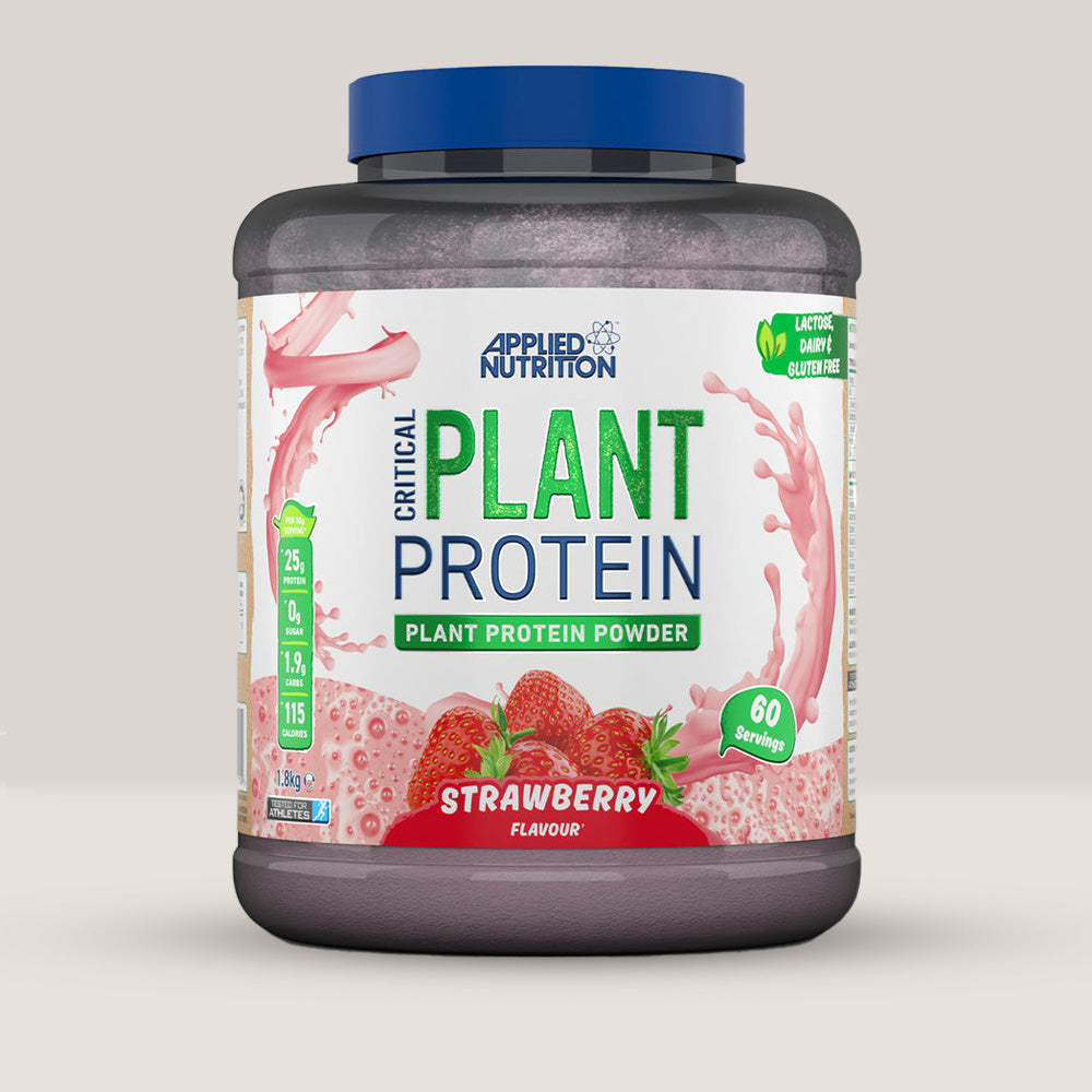 Cutie de Critical Plant Protein, 1.8kg de la APPLIED NUTRITION cu aromă de căpșuni. 60 de serviri!