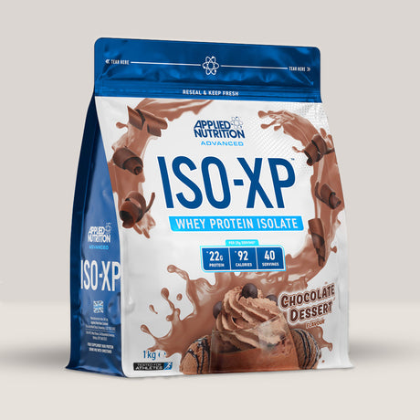 Imagine cu proteina din zer ISO-XP Whey Protein Isolate de la APPLIED NUTRITION, 1kg, 40 de serviri. Chocolate dessert aroma.