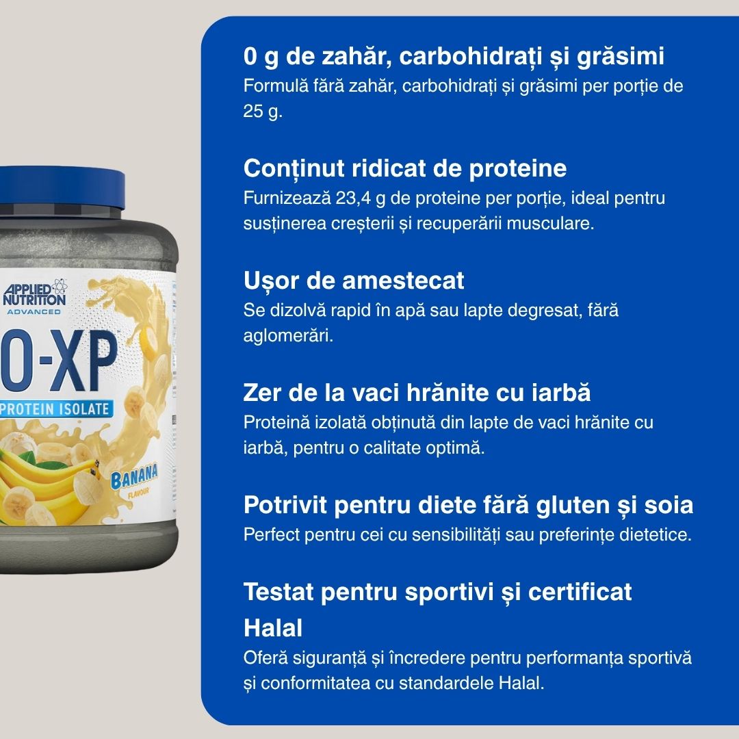 ISO-XP: Proteină zer pură pentru creștere musculară rapidă și performanță maximă.