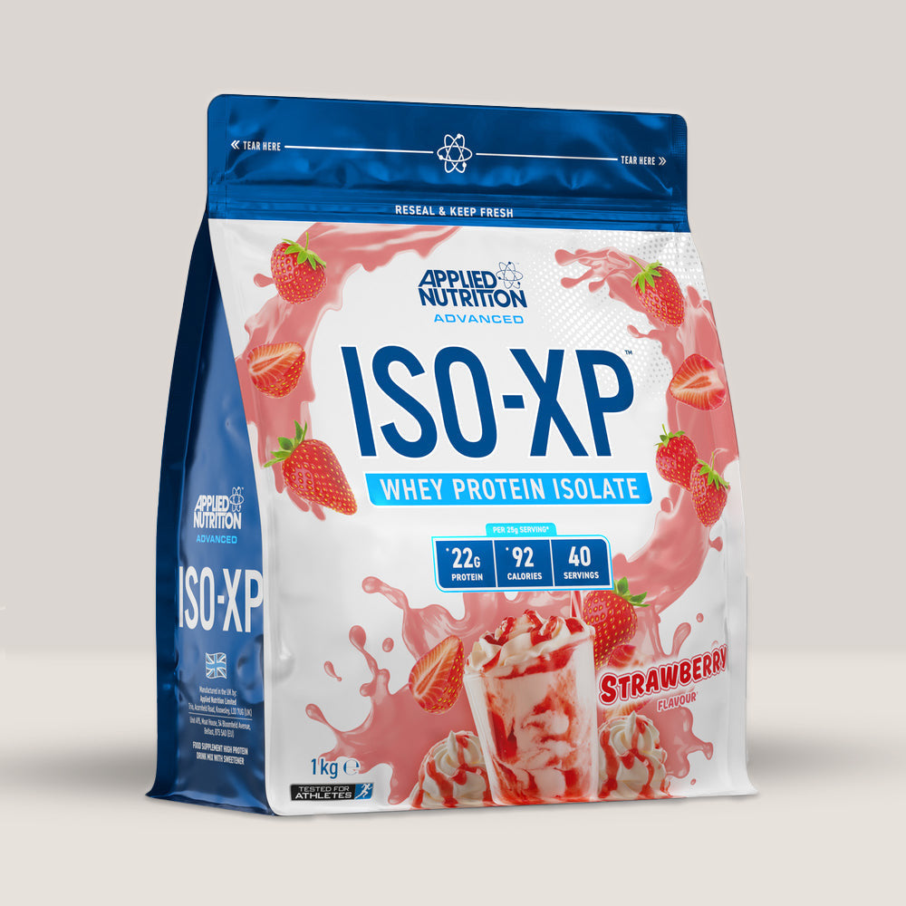 Imagine cu proteina din zer ISO-XP Whey Protein Isolate de la APPLIED NUTRITION, 1kg, 40 de serviri. Strawberry aroma.