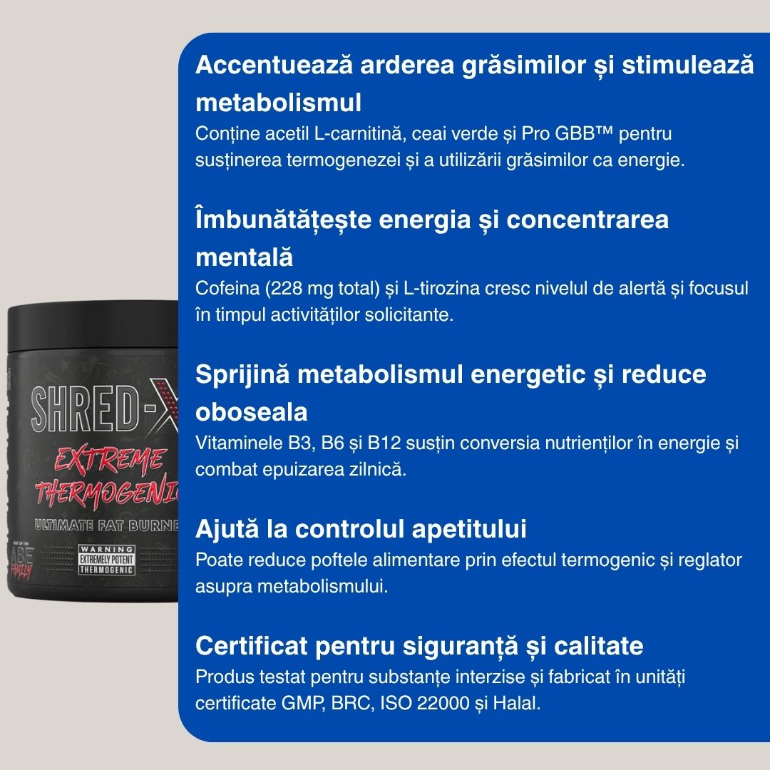 Energie infinită și focus absolut cu Shred X Powder. APPLIED NUTRITION.
