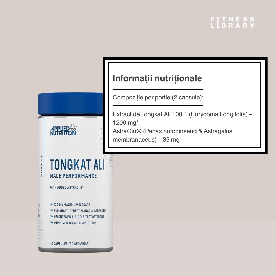 Tongkat Ali de la Applied Nutrition: Gestionează stresul, optimizează echilibrul hormonal și atinge performanța maximă.