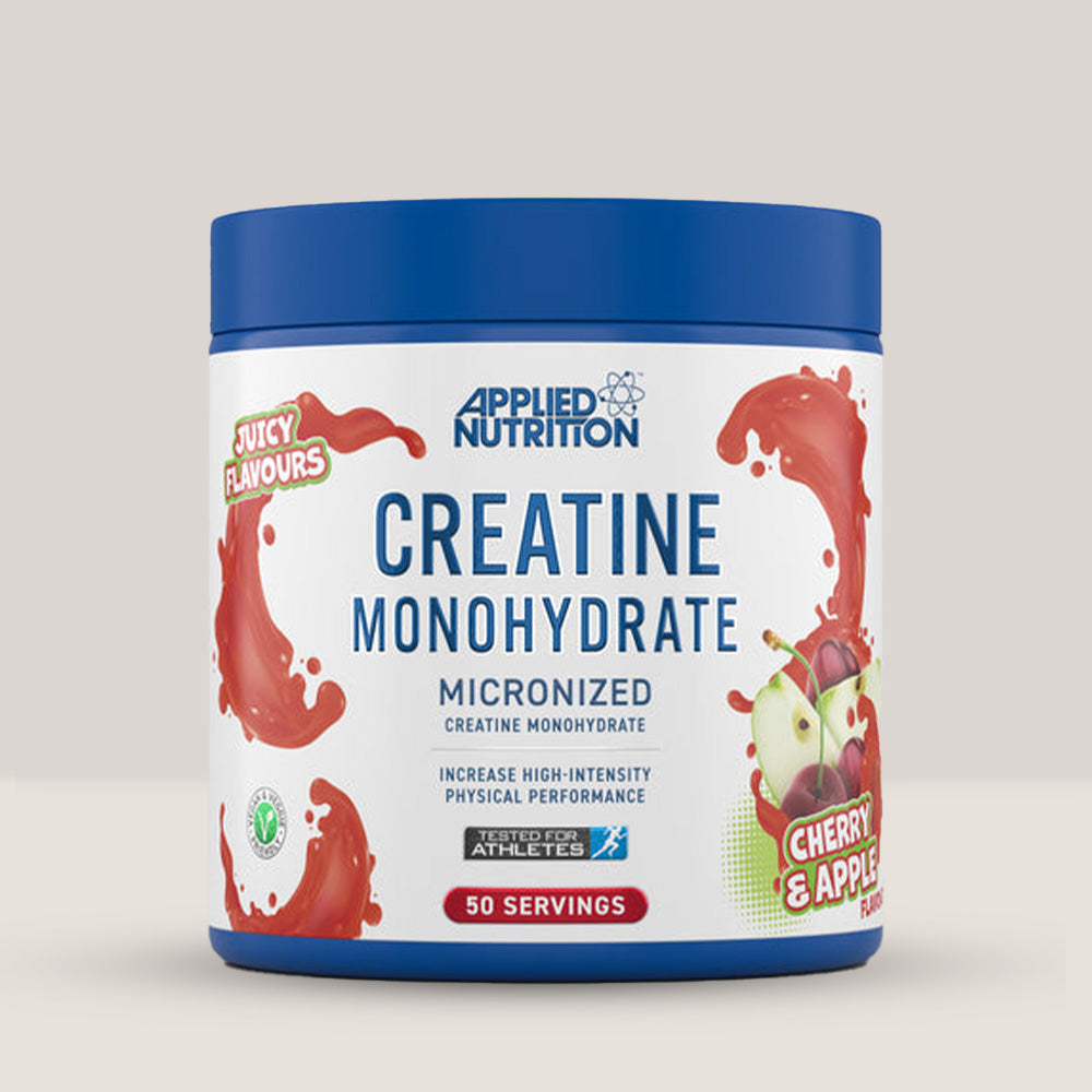 Creatină monohidrată micronizată APPLIED NUTRITION (cireșe/mere). Forță amplificată, recuperare rapidă. Performanțe de vârf.