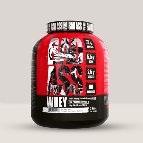 Imagine cu proteina din zer Whey Protein de la BADASS, 2000g, 66 de serviri.