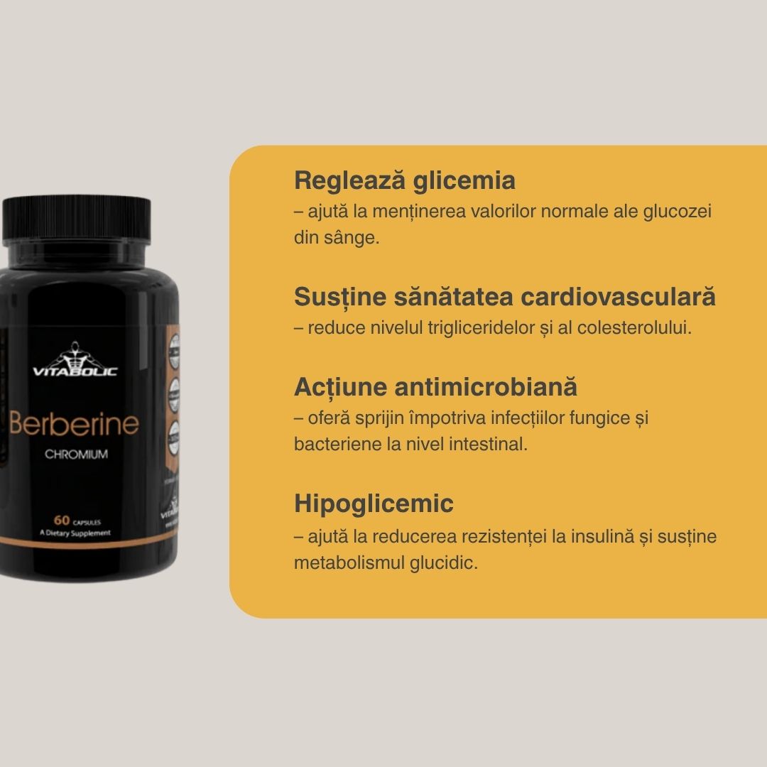 Berberine-1000 Chromium: Energie și armonie metabolică pentru o viață senină.