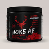 Imagine cu suplimentul pre-workout Woke AF High Stimulant de la Bucked Up, 260g, 40 de serviri. Cherry Candy aroma.