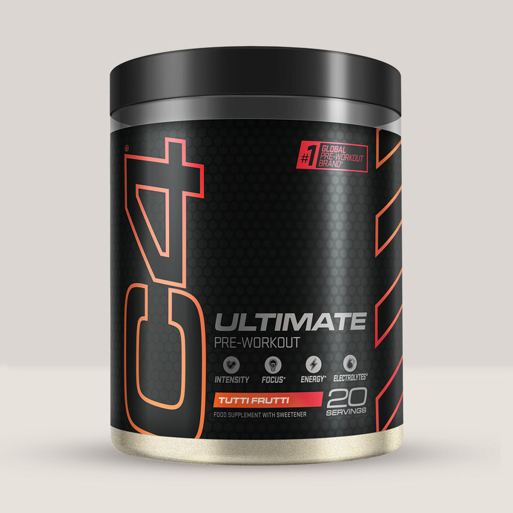 Imagine cu suplimentul pre-workout C4 Ultimate, 520g, 20 de serviri. Tutti Frutti aroma.