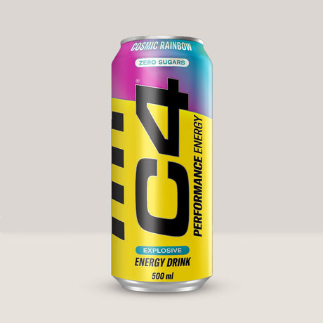 Imagine cu băutura energizantă Cellucor C4 Explosive Energy Drink, 500ml. Cosmic Rainbow aroma.