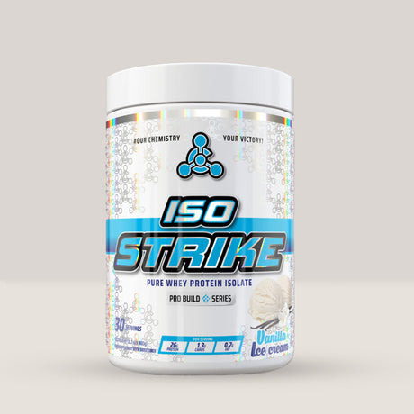 Imagine cu proteina din zer Iso Strike de la Chemical Warfare, 900g, 30 de serviri. Vanilla ice cream aroma.