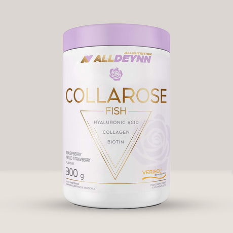 Cutie de Collarose Fish de la Alldeynn, supliment cu colagen marin pentru piele, păr și unghii, ambalaj de 300g.