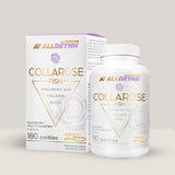 Flacon de Collarose Fish Pastilles de la Alldeynn, supliment cu colagen masticabil pentru piele, păr și unghii, 180 de pastile.