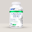 Imagine cu o cutie de Calcium D3 & K2 complex (90 tablete) de la SFD Nutrition, un supliment cu calciu, vitamina D3 și vitamina K2 pentru sănătatea oaselor.