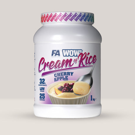 Pachet de Cream of Rice din gama WOW! de la Fitness Authority, terci de orez cu zmeură liofilizată, 1kg.