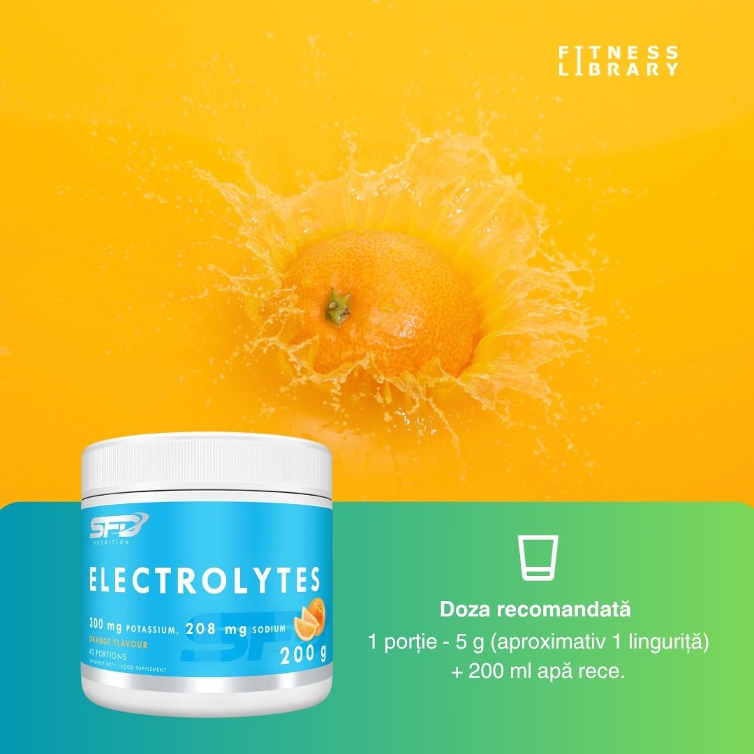 Hidratare perfectă cu electroliți SFD Nutrition (portocală). Performanță optimă și energie pentru depășirea limitelor.
