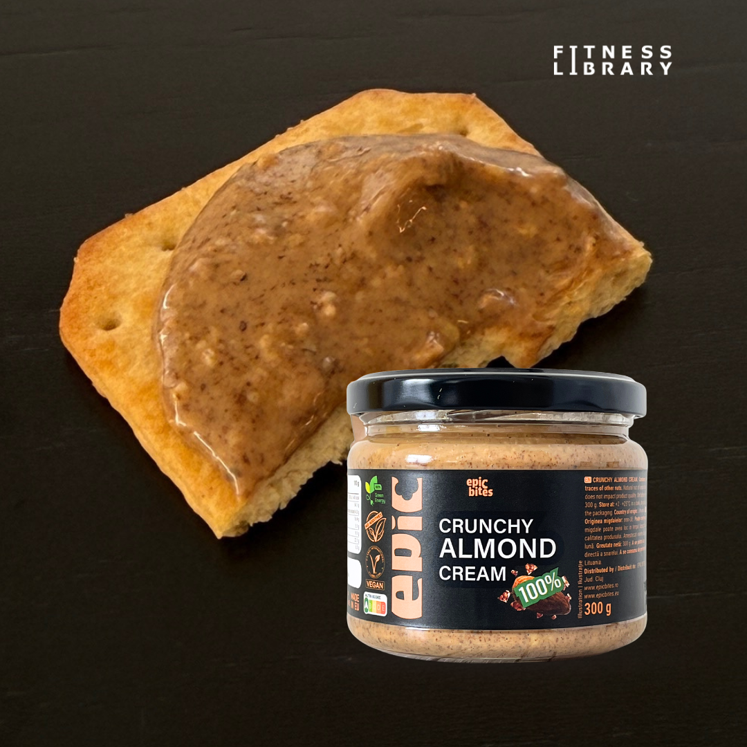 Crunchy Almond Cream 300g – Unt de migdale 100% natural (textură crocantă & fără zahăr adăugat) | EPIC BITES