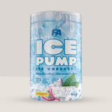 Imagine cu Fitness Authority Ice Pump Pre-Workout, 463g, 50 de serviri, cu cofeină, efect de răcorire. Dragon fruit aroma.