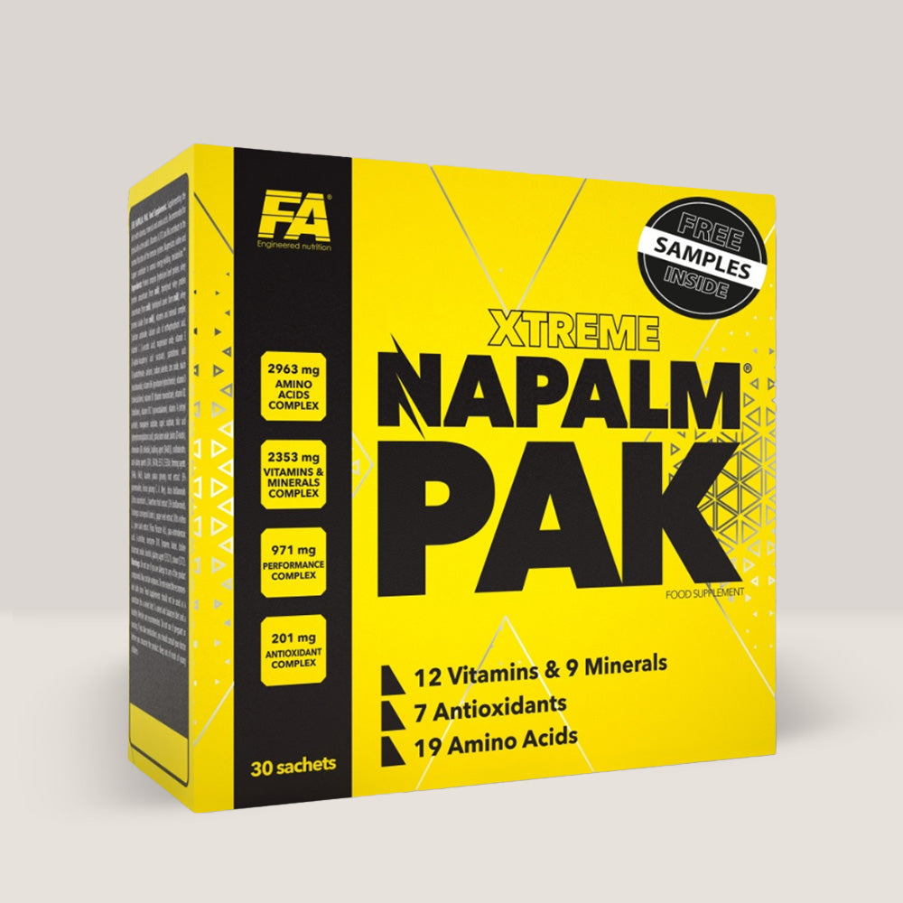 Imagine cu Fitness Authority Napalm Pak, complex de vitamine și minerale, 30 de pliculete.