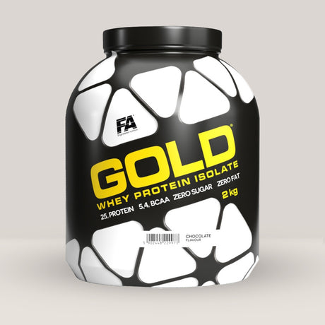 Recipient de Gold Whey Protein Isolate de la Fitness Authority, izolat proteic pentru recuperare și masă musculară, 2kg.