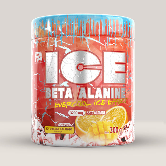 Cutie de ICE Beta-Alanine de la Fitness Authority, supliment cu beta-alanină pentru anduranță și rezistență, ambalaj de 300g.