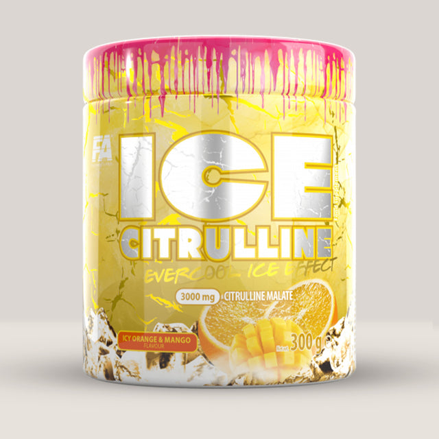 Cutie de ICE Citrulline de la Fitness Authority, supliment cu citrulină malat pentru pompare și anduranță, ambalaj de 300g.