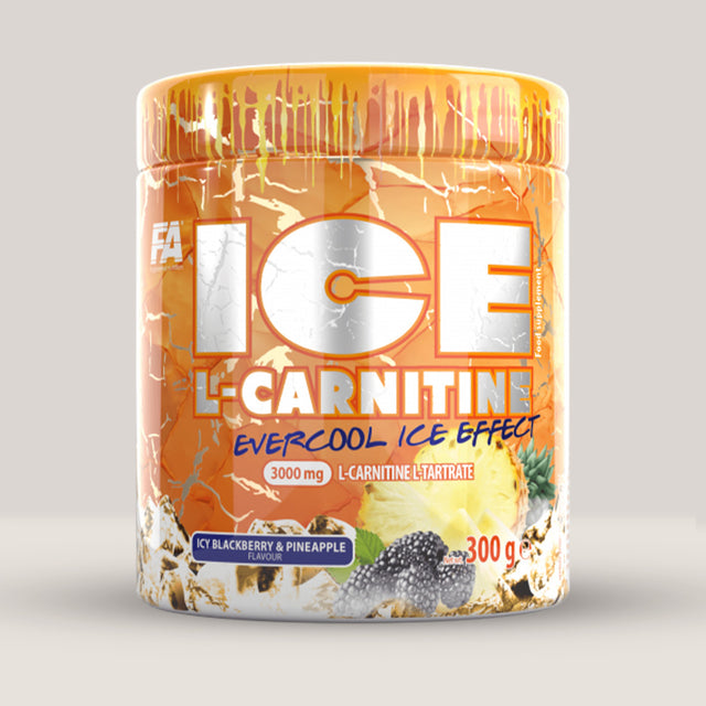 Cutie de ICE L-Carnitine de la Fitness Authority, supliment cu L-Carnitină pentru arderea grăsimilor și energie, 300g.