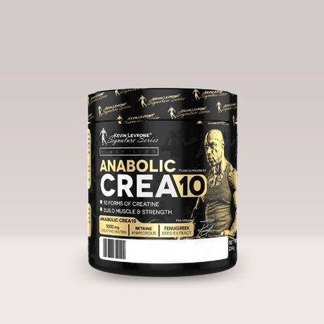 Recipient de creatină complexă Kevin Levrone Anabolic Crea10, un supliment cu 10 forme de creatină.