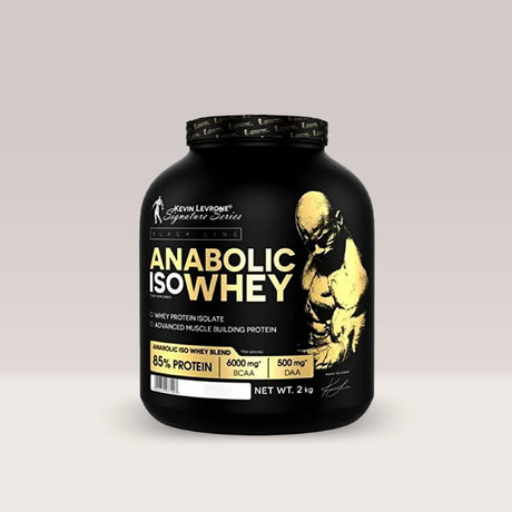 Recipient de proteină izolată Kevin Levrone Anabolic Iso Whey, un supliment cu creatină.