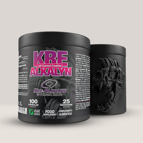 Flacon de Kre-Alkalyn de la Zoomad Labs, supliment cu creatină pH-corect în 100 de capsule, pentru forță și rezistență.