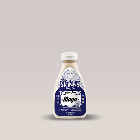 Sticlă de maioneză fără calorii The Skinny Food Co, o alternativă vegană.