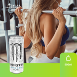 Monster Energy Ultra Zero (500ml) – Băutură energizantă complexă (energie susținută & concentrare mentală) – 1 porție | MONSTER ENERGY