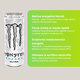 Monster Energy Ultra Zero (500ml) – Băutură energizantă complexă (energie susținută & concentrare mentală) – 1 porție | MONSTER ENERGY