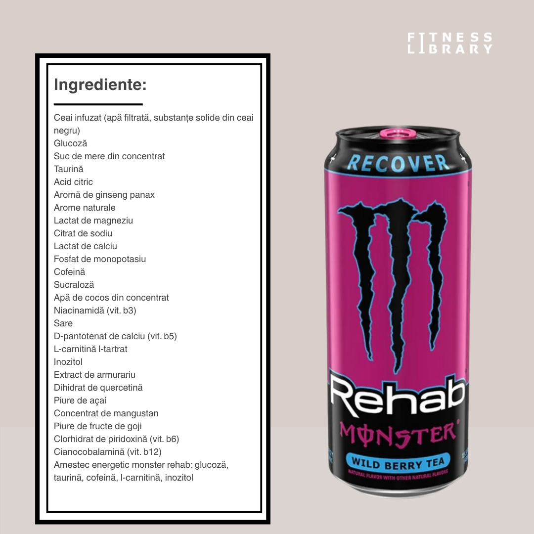 Monster Recover Wild Berry (458ml) – Băutură non-carbogazoasă pentru recuperare (rehidratare & energie) – 1 porție | MONSTER ENERGY