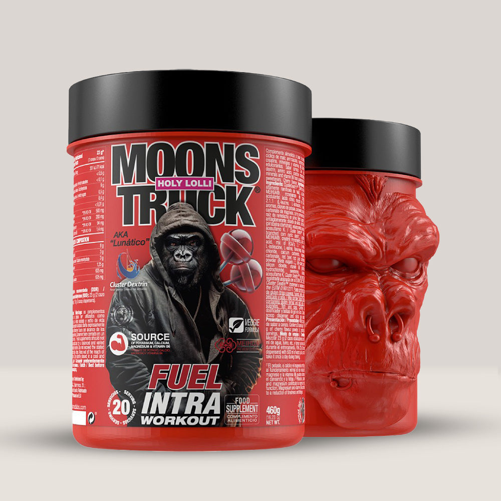 Cutie de Moonstruck Fuel de la Zoomad Labs, supliment intra-workout cu ClusterDextrin, BCAA și creatină, ambalaj de 460g.